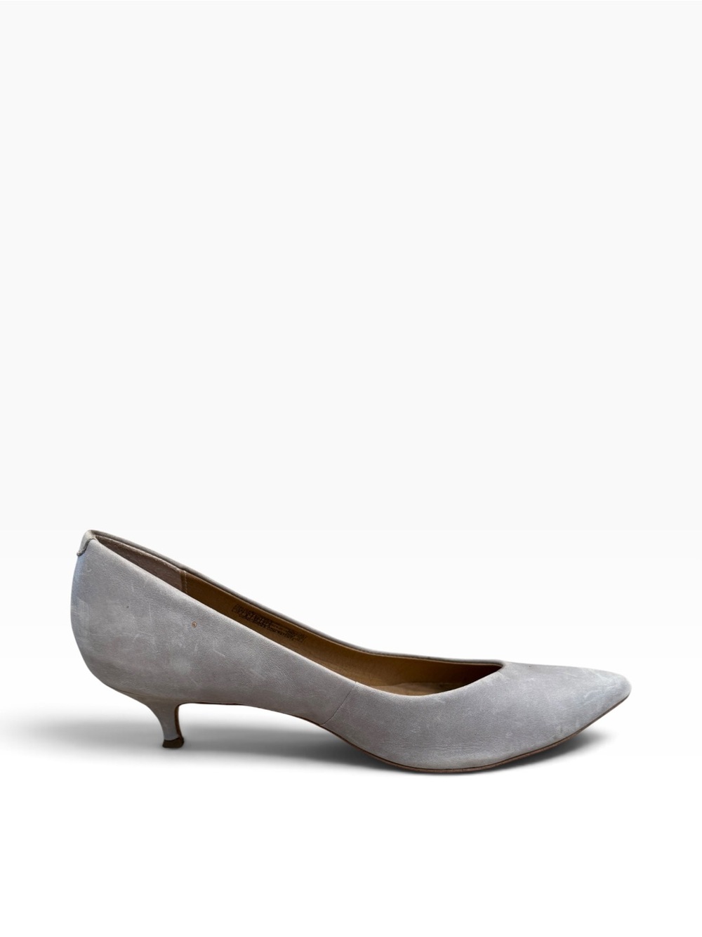 Vionic Women's Light Gray Suede Kitten Heel Pump